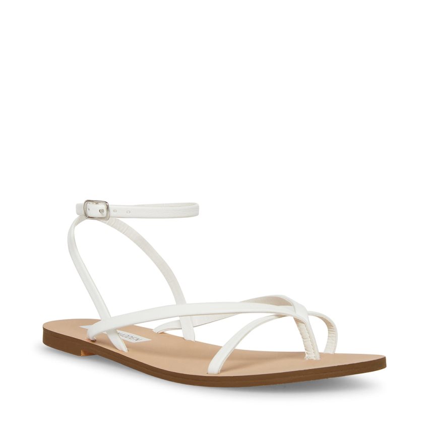 Sandalias Planas Steve Madden Amuse Mujer Blancas | ES ITS093